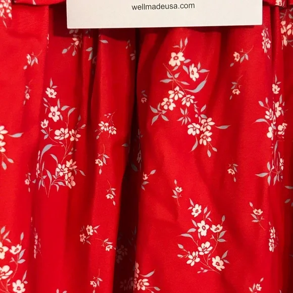 NWT Baevely Floral Smocked Midi/Maxi Puff Dress - Picture 14 of 15